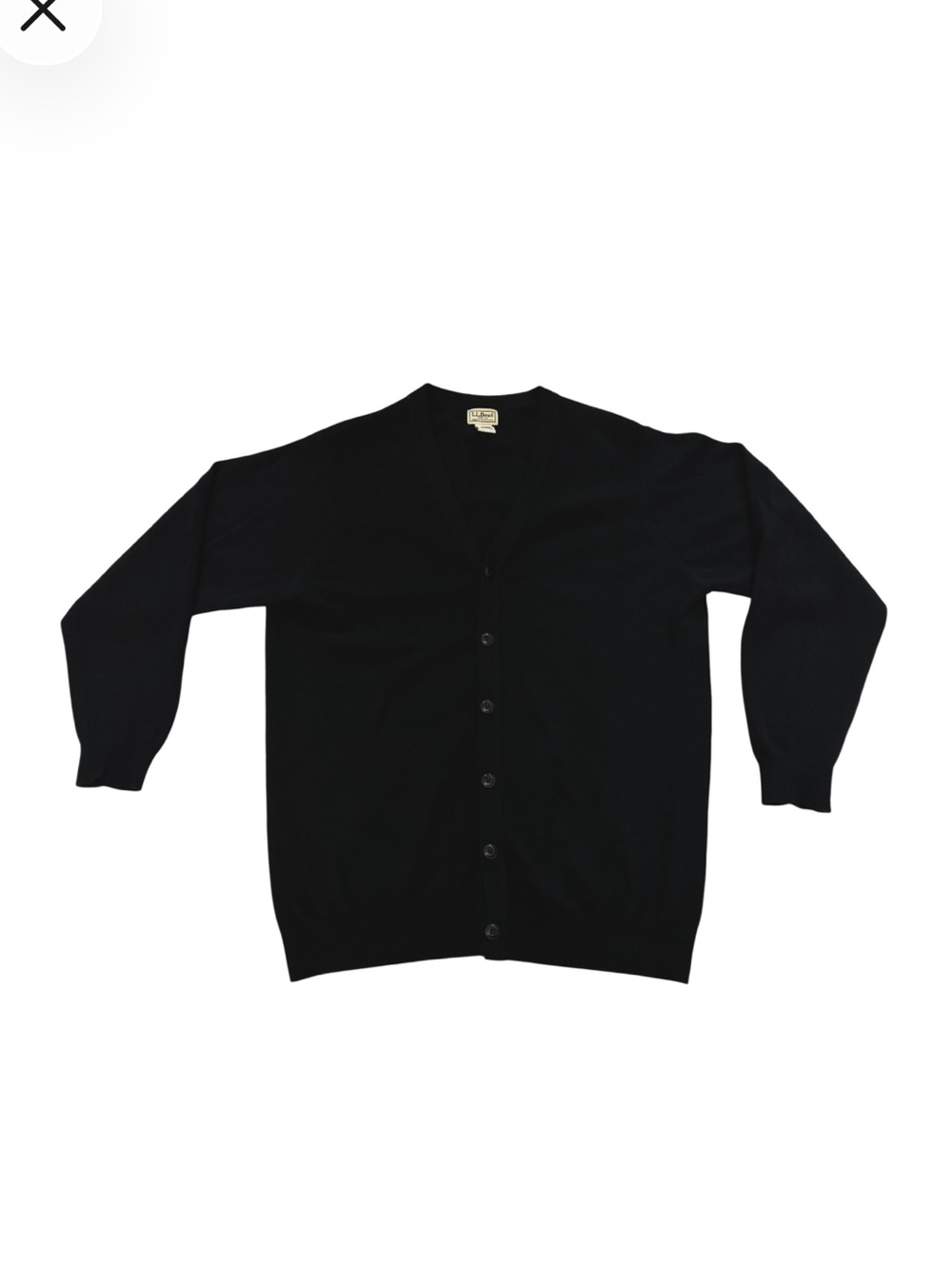 LL Bean Black Cashmere Cardigan Sweater